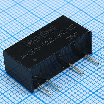 AM2DS-0507SH30JZ - DC/DC, 2Вт, вход 4.5…5.5В, выход 7.2В/0.028…0.278А, изоляция 3000В DC, КПД 84%, максимальная емкостная нагрузка не более 1000мкФ, SIP7, 19.65x7.05x10.16мм, -40…105°C, пластик