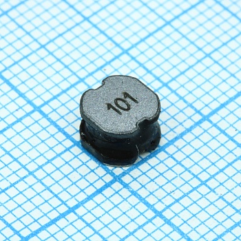 SRN6045-101M - Катушка индуктивности силовая проволочная полуэкранированная 100мкГн ±20% 100кГц 22Q-Фактор феррит 700мА 494мОм по постоянному току лента на катушке