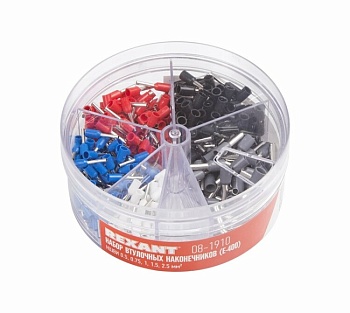 Набор втулочных наконечников НШВИ (0.5 мм2; 0.75 мм2; 1 мм2; 1.5 мм2; 2.5 мм2) в боксе (E-400) 08-1910