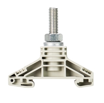 Клемма болтовая BK M8/35 - Болтовая клемма М8, тип фиксации провода: болт, 150A, 1000V, ширина: 21 мм, цвет: серый, тип монтажа: DIN 35