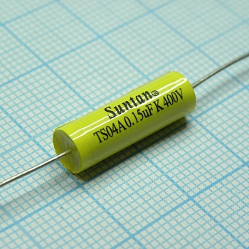 TS04A02G154KSB000R - Конденсатор металлоплёночный полиэтилентерефталатный 0.15мкФ 400В ±10% аксиальные выводы 105°C россыпь