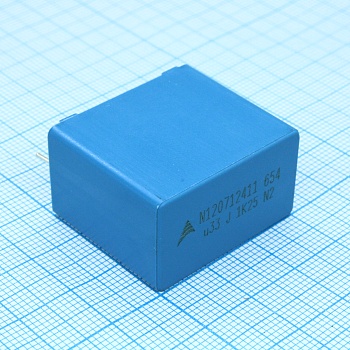 B32654A7334J - Конденсатор металлоплёночный полипропиленовый 0.33мкФ 1250В ±5% (31.5х18х27.5мм) радиальный высокотемпературный 27.5мм 110°С автомобильного применения россыпь