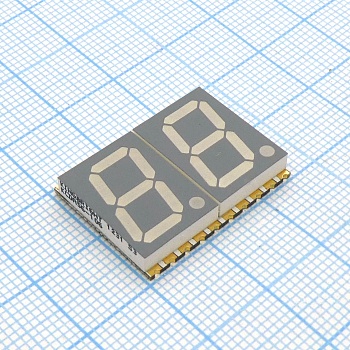 KCDA56-106 - 2-х разрядный сегментный дисплей smd 14,22мм/оранжевый/601нм/12-50мкд/ОА