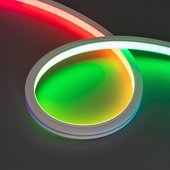 Лента герметичная SPI MOONLIGHT-TOP-B84-13x12mm 24V RGB-PX7 (18 W/m, IP67, 5m, wire x2) 041016 - Гибкая герметичная лента (неон серии MOONLIGHT), сечение 13х12 мм. Светодиоды SMD5060 84 шт/м. Цвет свечения RGB, входной сигнал SPI (микросхема UCS1903H, 12 