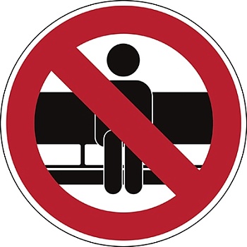 gws307509 - Знак "НЕ СИДИТЕ ЗДЕСЬ", PIC917, материал В-7539, белый глянцевый полиэстер, красно-белый, круглый, диаметр 200 мм, 1 шт. в упак.