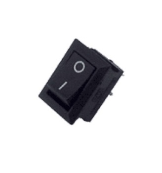 SWR-41 - Выключатель 220В 2 контакта 18х13мм, B100G, черный, крепление защелка