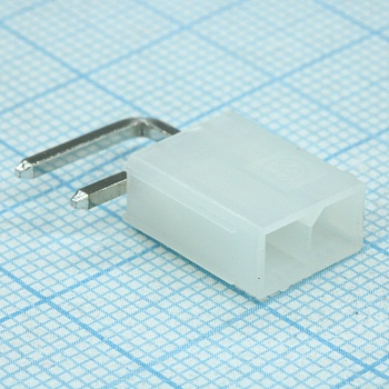 1586041-2 - Разъем типа провод-плата, 2 контакта 4.2мм угловой 1 порт монтаж в отверстие лоток