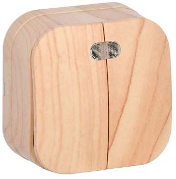 Выключатель 2-кл. ОП GLORY 10А ВС20-2-1-ХС с индикацией сосна EVH21-K34-10