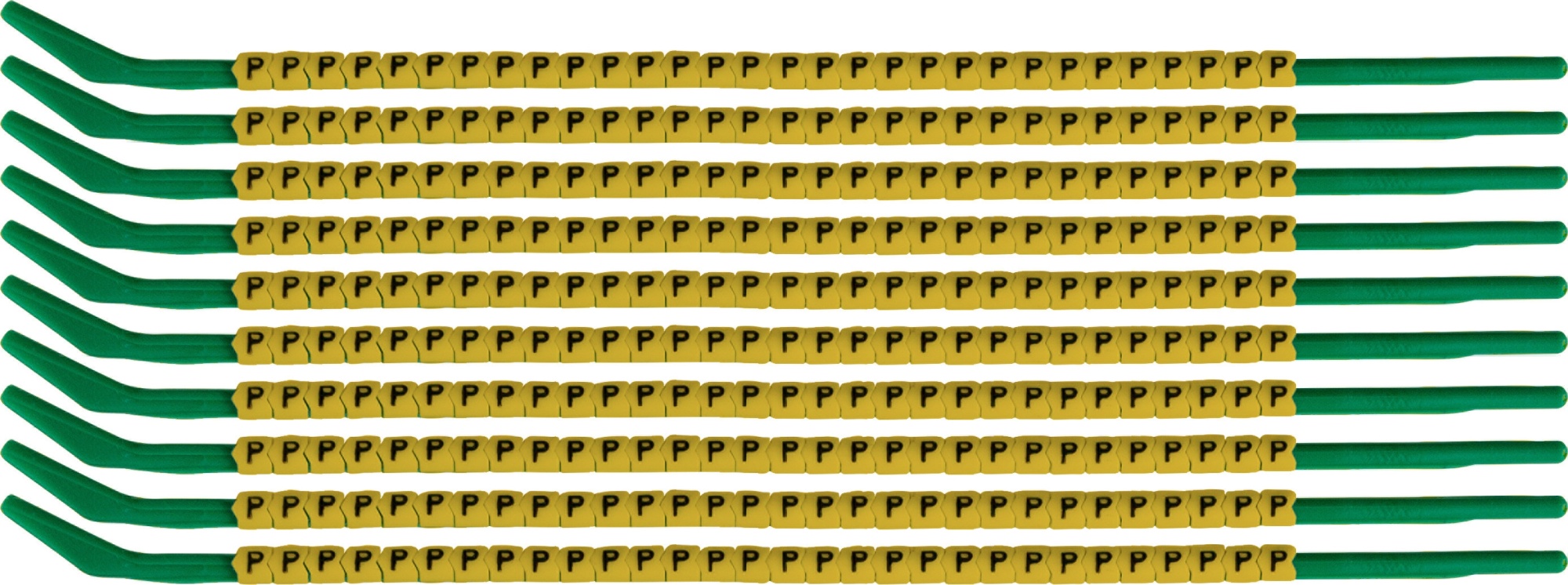 brd333175 - SCNG-09-P клипсы жёлтые, 300шт/упак, для провода 2,5-3,0мм диаметра, легенда P