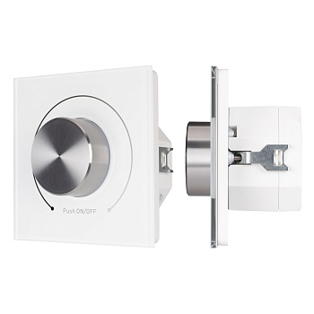 INTELLIGENT ARLIGHT Роторная панель DALI-133-BR-DIM-IN (BUS, 230V) 026493 - Встраиваемая роторная панель с выходом DALI. Установки адреса нет (Broadcast). Питание 100-240 VAC, встроенный источник тока для DALI-линии (выход 125 mA). До 32 устройств DALI. Н