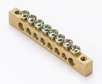 Шина нулевая 8 групп/крепеж по краям 6х9мм 32002DEK