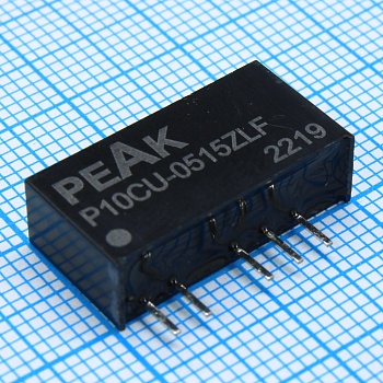 P10CU-0515ZLF - Преобразователь DC/DC на печатную плату 2Вт, вход 5В, выход ±15В/±66.7мА, изоляция 1000В постоянного тока КПД 80% -40°С…+85°С
