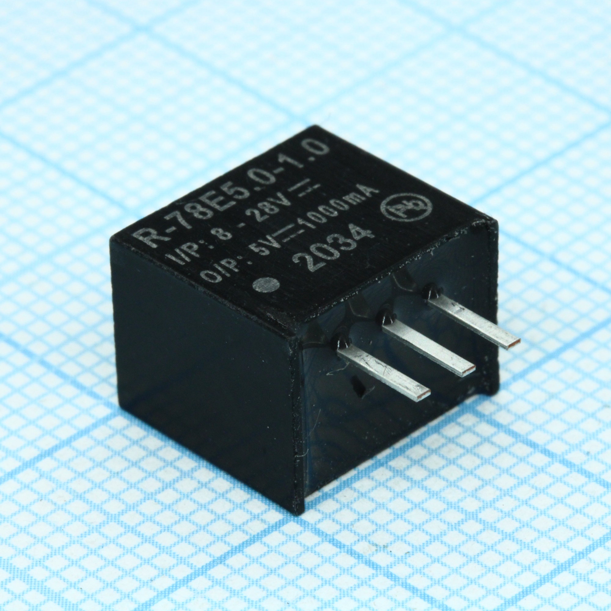R-78E5.0-1.0 - Преобразователь DC/DC без изоляции вход 8-28В выход 5В 1A 5Вт SIP3