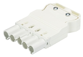 Разъем GST18i5S S1ZR1 WS - Вилочный разъем на кабель диам. 8,5 - 12,5 мм, 5 полюсов, винтовая фиксация, номинальное напряжение: 250/400V, номинальный ток: 20A, цвет: белый, серия gesis GST18i5