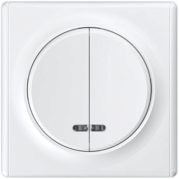 Выключатель 2-кл. СП Florence 10А IP20 с подсветкой механизм бел. (1E31801300) 2172779