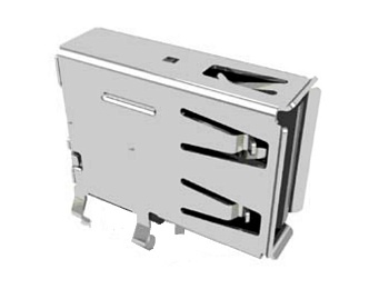 DS1095-01-BNR0 - Разъем USB 2.0  type A (розетка) угловой на плату (TНT)