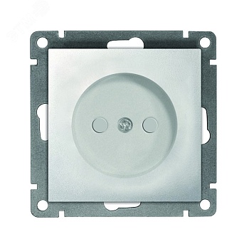 Розетка одноместная UNIVersal серия Афина б/з, с/у, з/ш, 16А, 220В, серебро (еврослот), механизм A0047-S