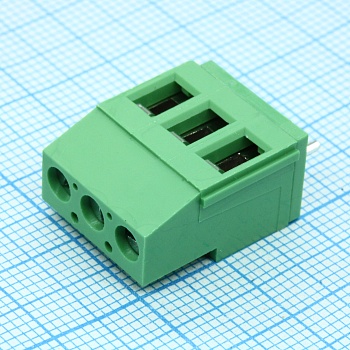 DG129-5.08-03P-14-00A(H) - Винтовой клеммный блок c рельефной обоймой, 3 контакта. Серия DG129-5.08