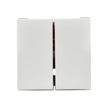 ВК1-22-00-П Выключатель двухклавишный (на 2 модуля) ПРАЙМЕР белый CKK-40D-VD2-K01