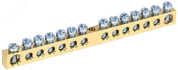 Шина PEN "земля-ноль" 6х9мм 14/1 (14групп/крепеж по центру) YNN10-14-100