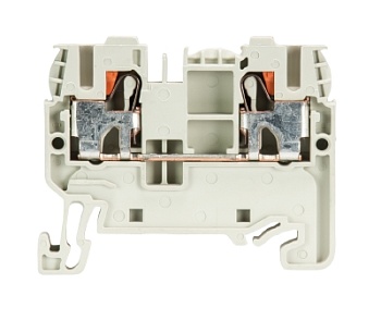 Клемма WTP 2,5/4 - Проходная клемма, тип фиксации провода: push in, номинальное сечение: 2,5/4 мм кв., 32A, 800V, ширина: 5 мм, цвет: серый, тип монтажа: DIN 35