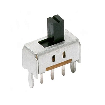 OS102011MS2QN1 - Переключатель движковый вертикальный (ON-ON)  0.1А 12В, высота движка 4мм, 10000 циклов, монтаж в отверстие россыпь