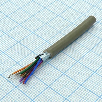 CCC-9GB - Кабель коммуникационный  9 проводов, бухта 50м, экранированный, 28AWG, черный, цена за 1м.