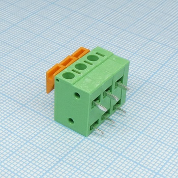 DG142R-5.08-03P-14-00A(H) - Нажимной безвинтовой клеммный блок 3 контакта. Зажим типа торцевой контакт. Серия DG142R-5.08