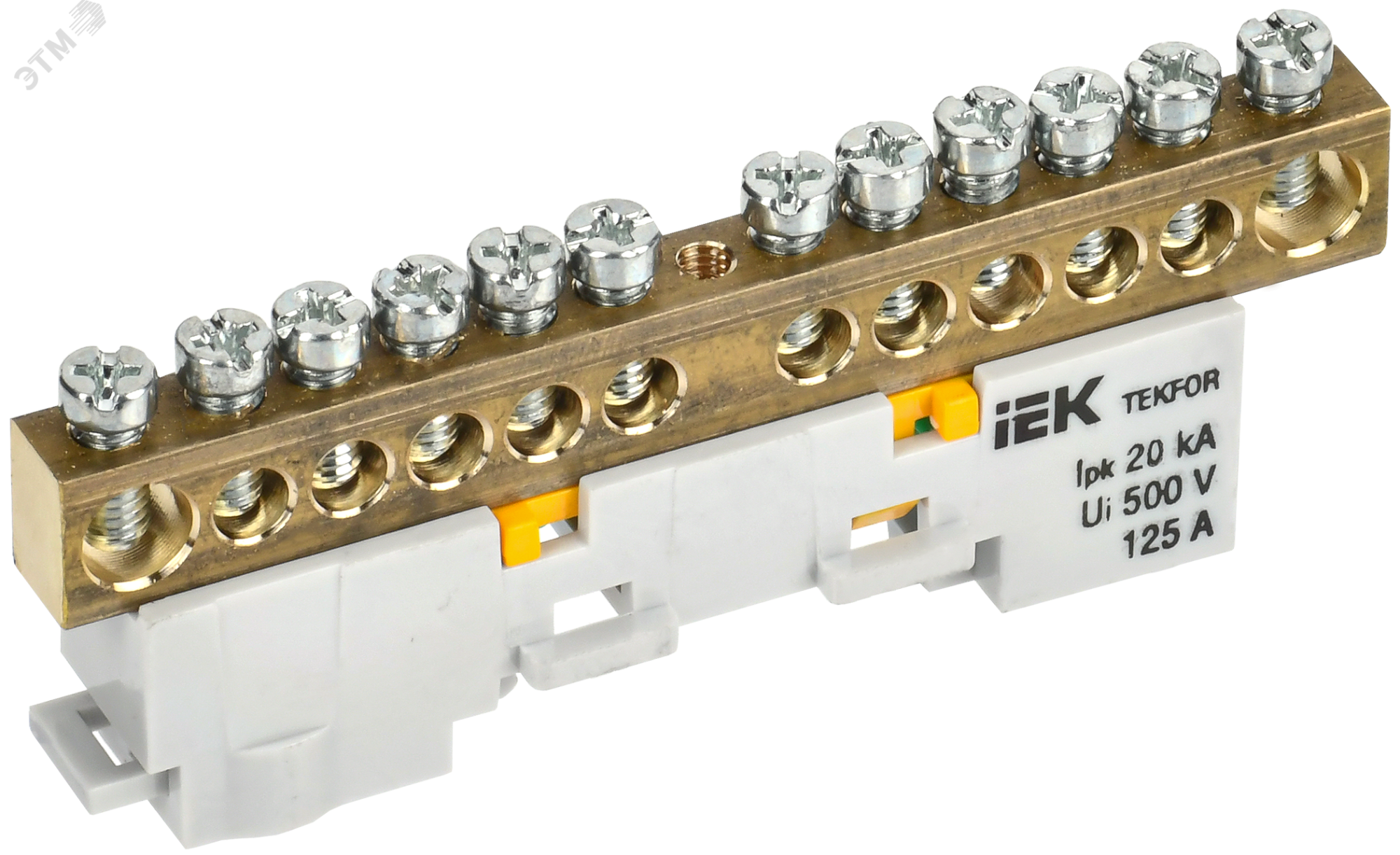 TEKFOR Шина PE земля неизолированная на универсальном держателе 8х12-12-Ж IEK TF-NN20-12-DL-K05