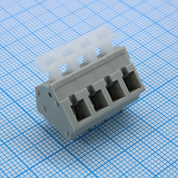 GT243-5.0-04P-11-00 - Пружинный клеммник на печатную плату 4 контакта. Серия GT243-5.0