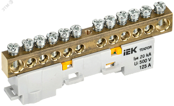 TEKFOR Шина PE земля неизолированная на универсальном держателе 8х12-12-Ж IEK TF-NN20-12-DL-K05