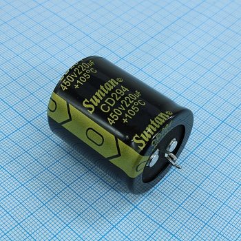 TS13DR2W221MSB0D0R - Конденсатор алюминиевый электролитический 220мкФ 450В ±20% (30х35мм) защелкиваемые выводы 10мм 2000часов 105°C россыпь