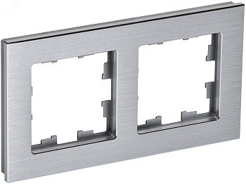 Рамка 2-м BRITE РУ-2-1-БрА металл алюм. BR-M22-M-K47