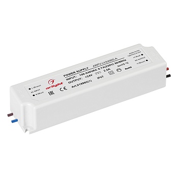 Блок питания ARPV-LV24060-A (24V, 2.5A, 60W) 018982(1) - Источник напряжения с гальванической развязкой для светодиодных изделий. Входное напряжение 100-240 VAC. Выходные параметры: 24 В, 2,5 А, 60 Вт. Встроенный PFC >0,5. Герметичный пластиковый корпус I