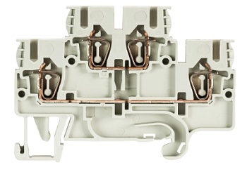 Клемма  WKFN 2,5 E-K - Этажная клемма, тип фиксации провода: пружинный, номинальное сечение: 2,5 мм кв., 24A, 500V, ширина: 5 мм, цвет: серый, тип монтажа: DIN 35