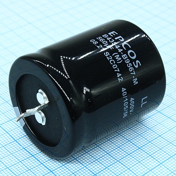 B43544B9567M - Конденсатор алюминиевый электролитический 560мкФ 400В ±20% (35 X 40мм) защелкиваемые выводы 10мм 0.11Ом 2720мА 3000час 105°С в картоне