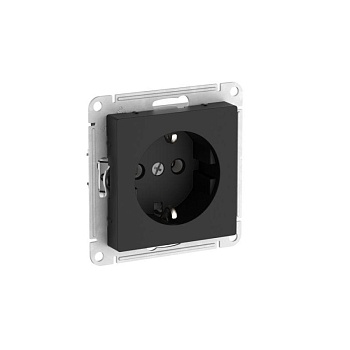 ATLASDESIGN РОЗЕТКА с заземлением, 16А, быстрозажимные клеммы, КАРБОН ATN001043S