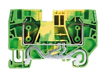 Клемма заземл. WKFN 6 SL/35 - Заземляющая клемма, тип фиксации провода: пружинный, номинальное сечение: 6 мм кв., 41A, 800V, ширина: 8 мм, цвет: желто-зеленый, тип монтажа: DIN 35