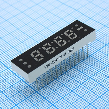 FYQ-2541AS-11 - 4-х разрядный индикатор 6,2мм/красный/660нм/15-20мкд/ОК