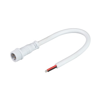 Разъем выводной DCWP-MONO-2PIN-L150-M 032852 - Круглый герметичный разъем серии ARL, 2 pin ПАПА с резьбовым креплением для подключения питания герметичных одноцветных светодиодных лент. Корпус IP65. Провод 20AWG (0.5 мм2), длина 15 см. Максимальный допуст