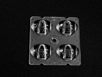 ALST50D4LED5050T3M - Групповая квадратная линза 2x2 на 4 светодиода 5050/3535 эфф=93% диаграмма T3, 50x50mm