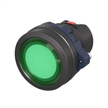 Головка кнопки плоская  прозрачная без фиксации, зеленая M22P-FMLGP