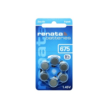 Батарея ZA-675  Renata - Элемент питания воздушно-цинковый для слуховых аппаратов