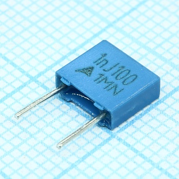 B32529C1102J - Конденсатор металлоплёночный полиэтилентерефталатный 1000пФ 100В ±5% (7.3х2.5х6.5мм) шаг выводов 5мм 125°С автомобильного применения россыпь