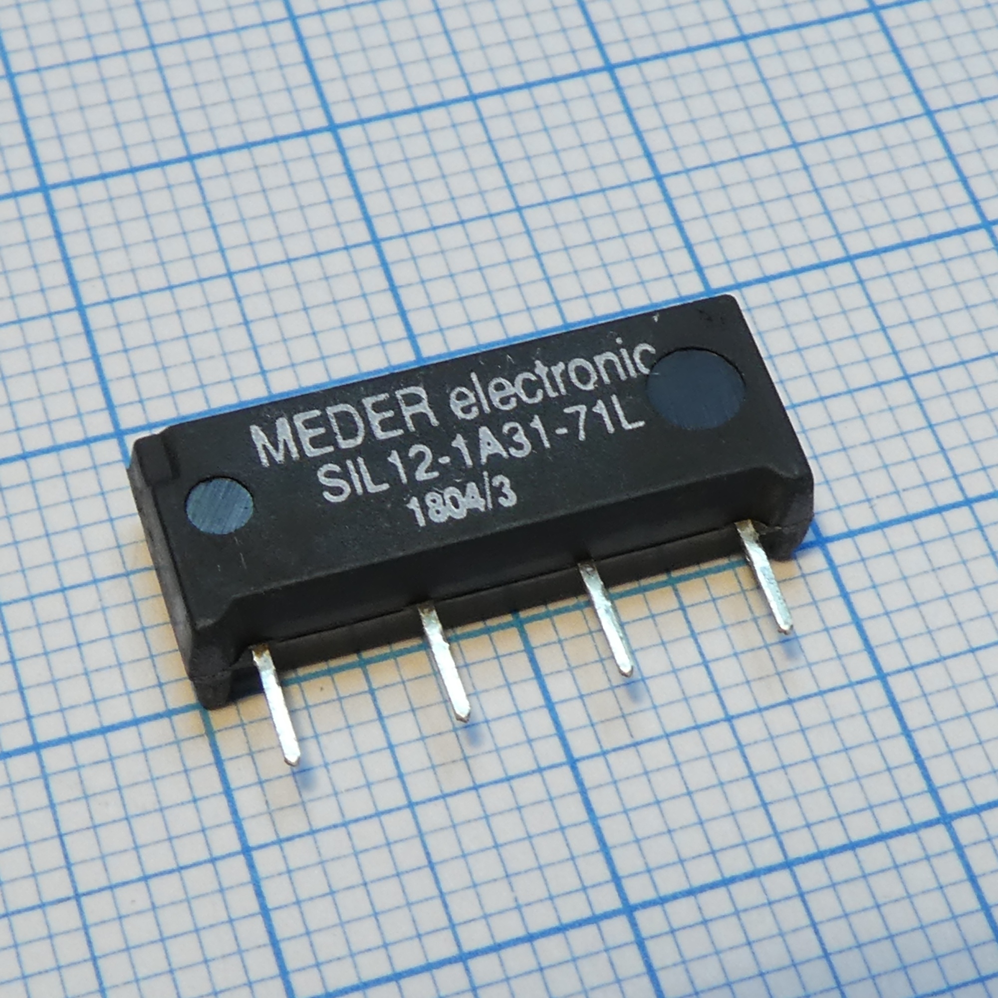 SIL12-1A31-71L - Герконовое реле, SPST-NO, 12 В DC, 1 кОм, 1 А