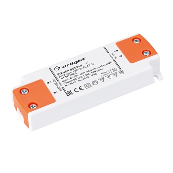 Блок питания ARV-SP-12015-FLAT-B (12V, 1.25A, 15W) 029276(1) - Источник напряжения с гальванической развязкой для светодиодных изделий. Входное напряжение 200-240 VAC. Выходные параметры: 12 В, 1,25 А, 15 Вт. Встроенный PFC >0,8. Негерметичный пластиковый
