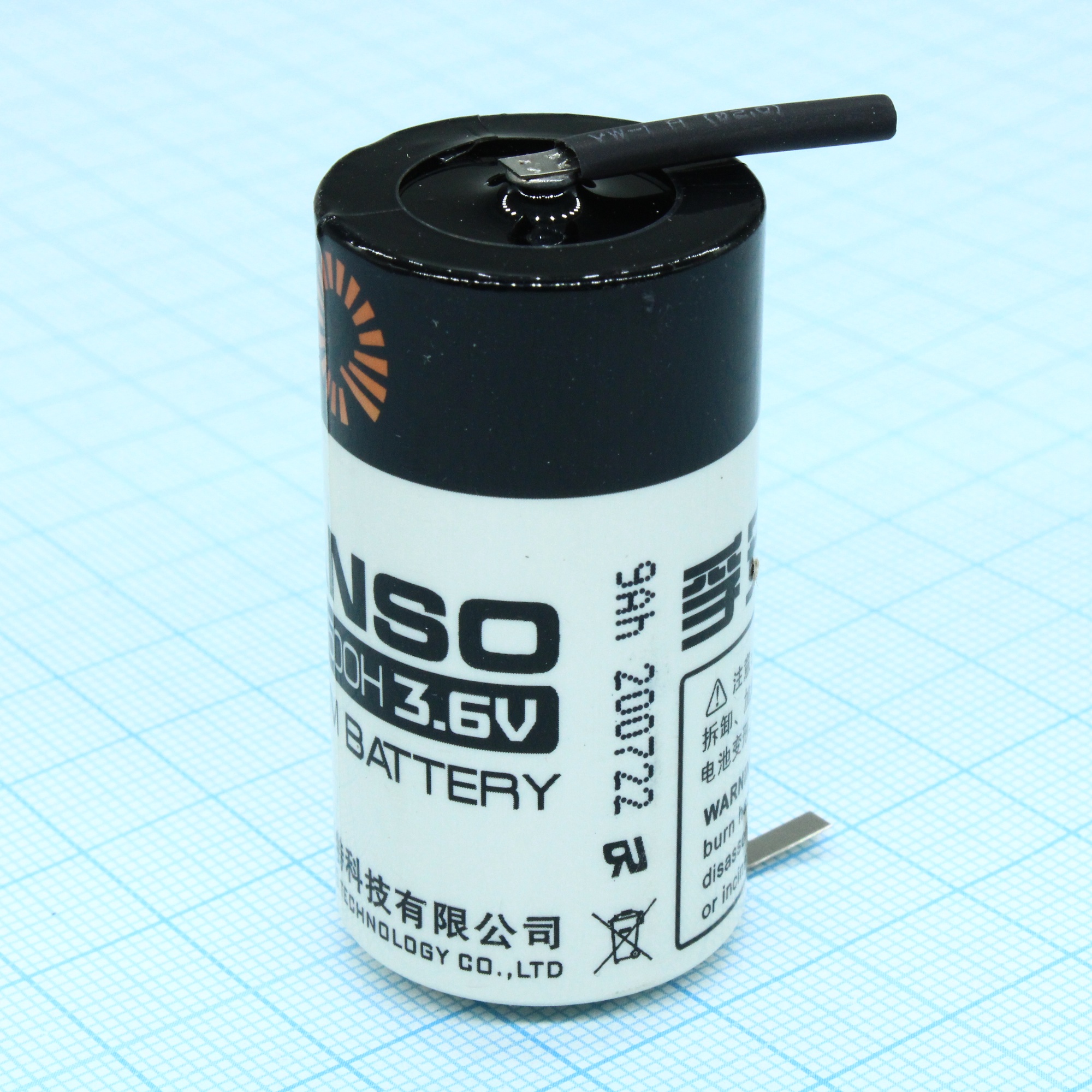 ER26500H/T - Li, SOCl2 батарея типоразмера C, 3.6 В, 9 Ач, плоские радиальные выводы, -55...85 °C