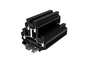 Этажная клемма TUD2.5-2-PV - Этажная клемма, межэтажное соединение, тип фиксации провода: винтовой, номинальное сечение: 2,5 мм кв., 24A, 800V, ширина: 5,2 мм, цвет: черный, тип монтажа: DIN 35