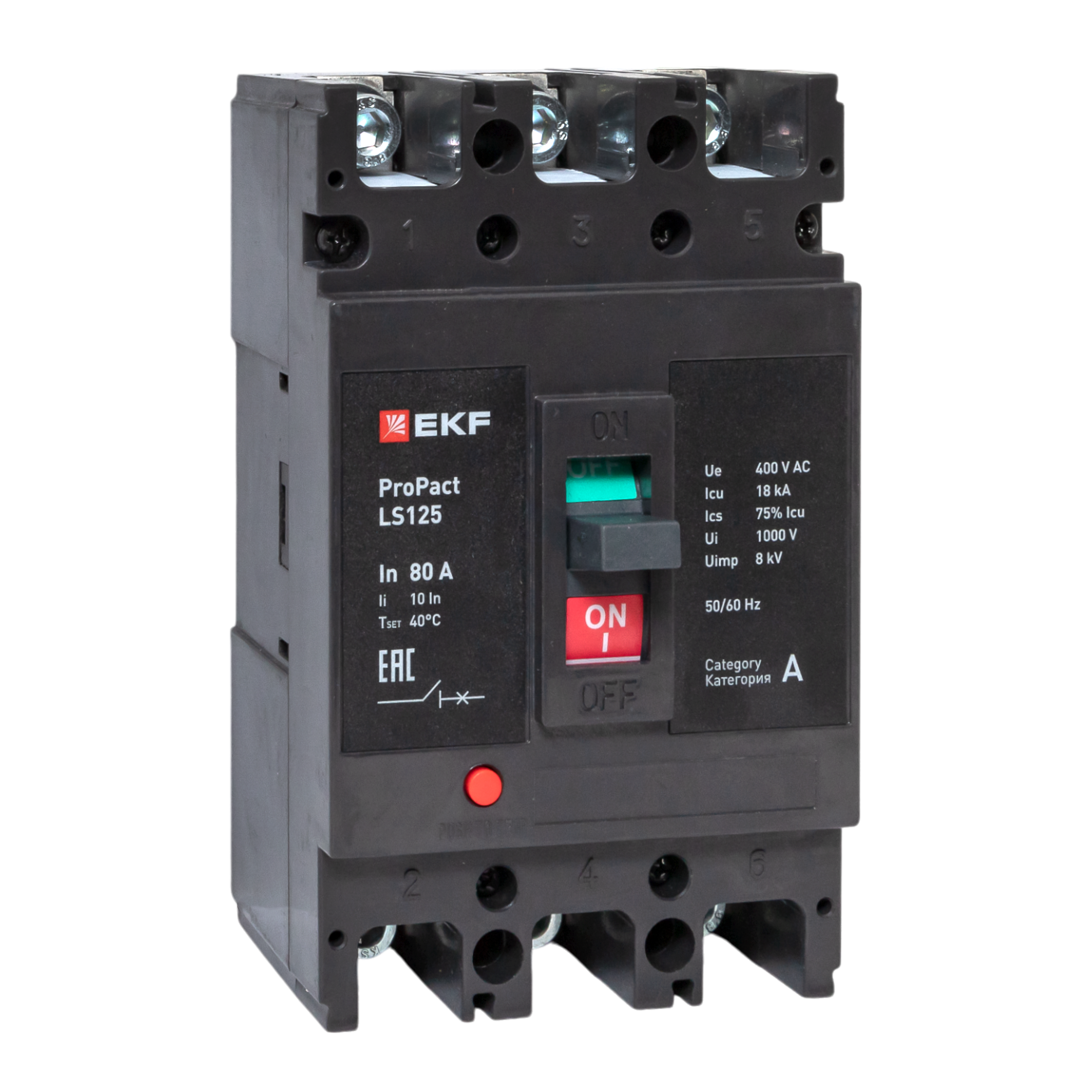 Автоматический выключатель LS125 18кА 3P 80А ProPact EKF
