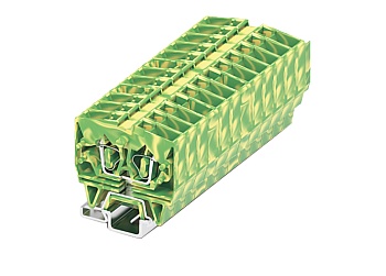 Заземляющая клемма 254507 - Заземляющая мини клемма, верхний подвод кабеля, 2 точки подключения в клемме, тип фиксации провода: пружинный, номинальное сечение: 2,5 мм кв., 24A, 800V, цвет: розовый, тип монтажа: DIN15